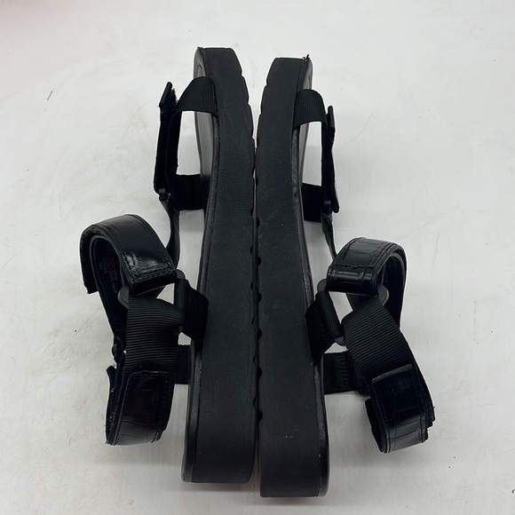 Marc Fisher Black Croc Embossed Sandals Size 10 BSN4031 - Picture 6 of 10